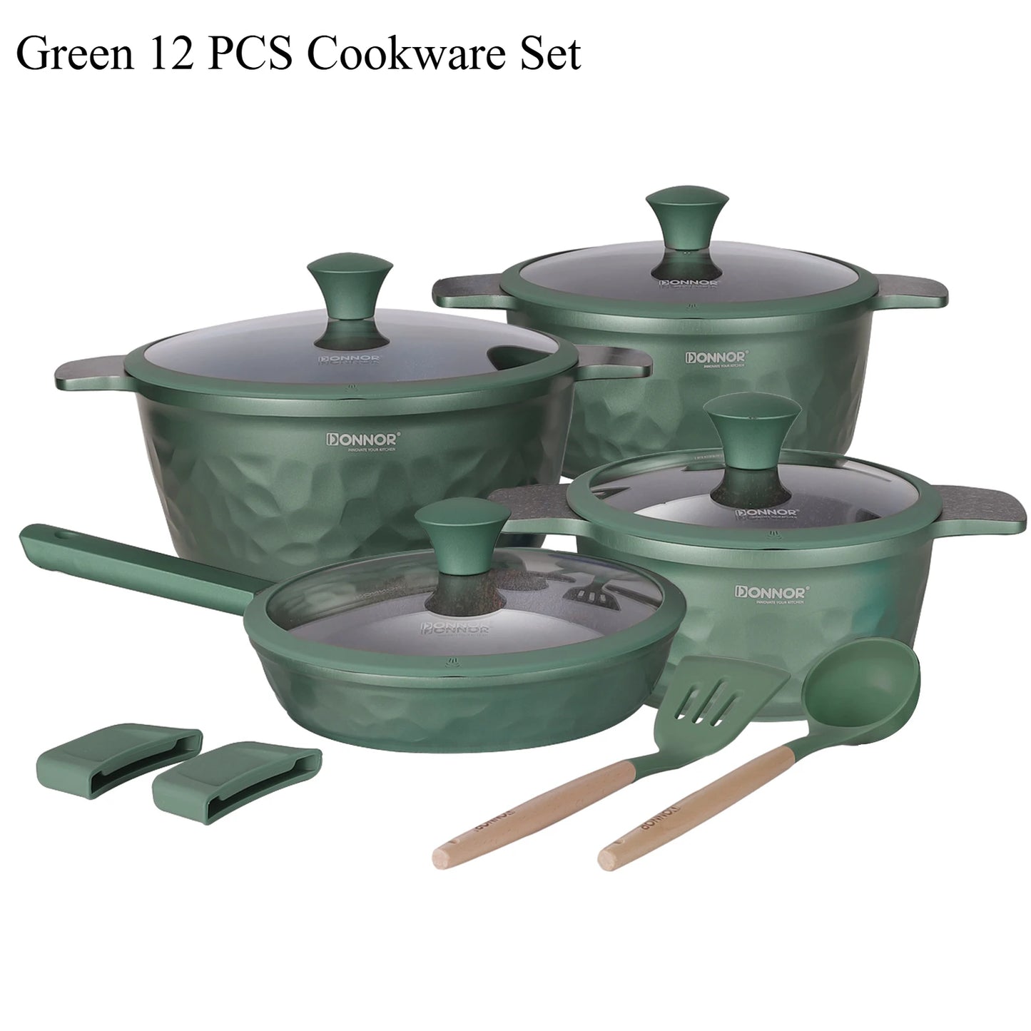 DONNOR 12 Pcs Non Stick Pots and Pans Set