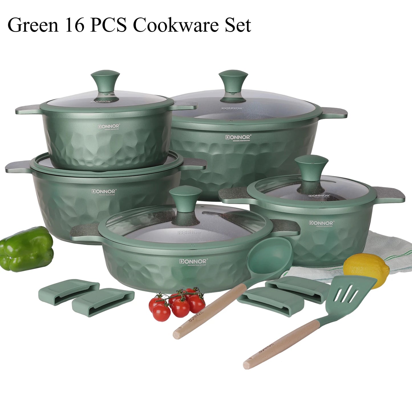 DONNOR 12 Pcs Non Stick Pots and Pans Set