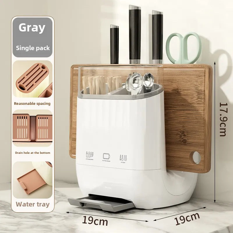 Storage rack with integrated knife holder