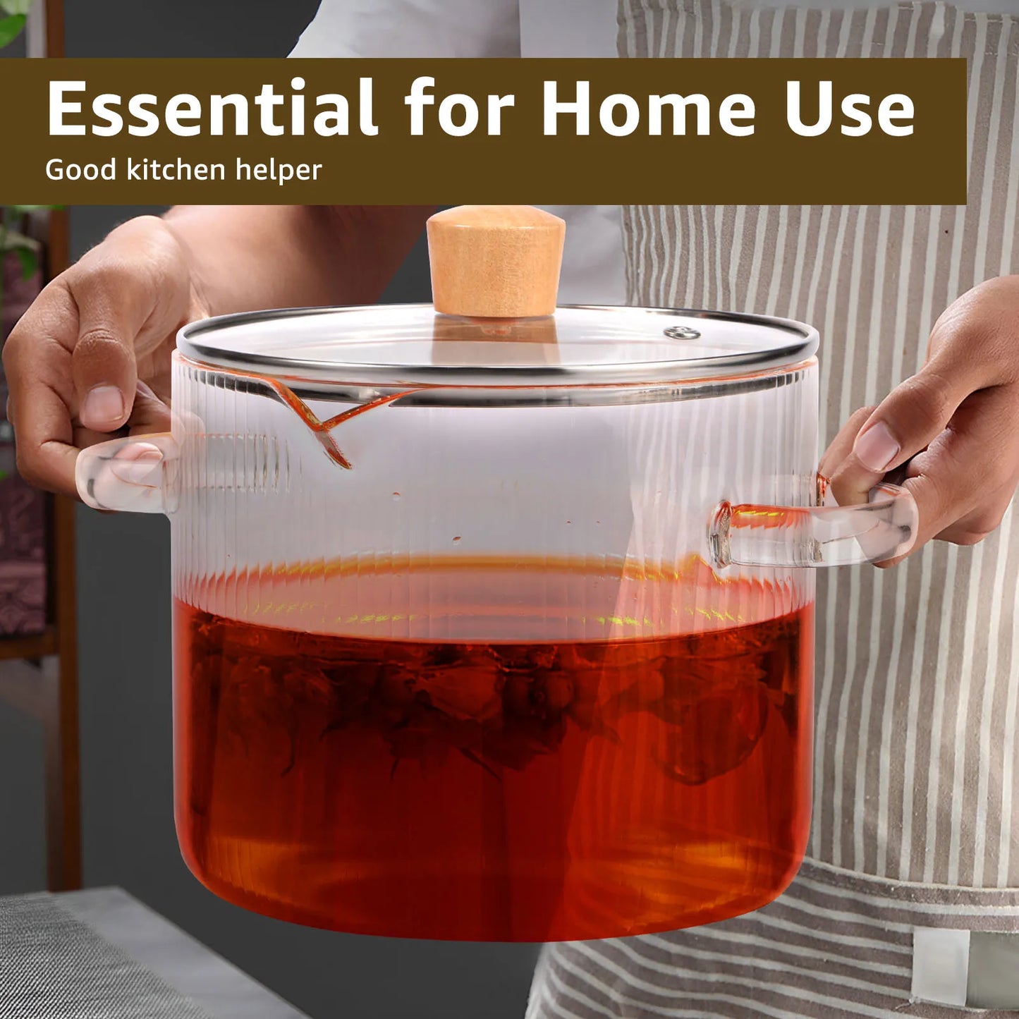 1.6/2.3L Glass Cooking Pot