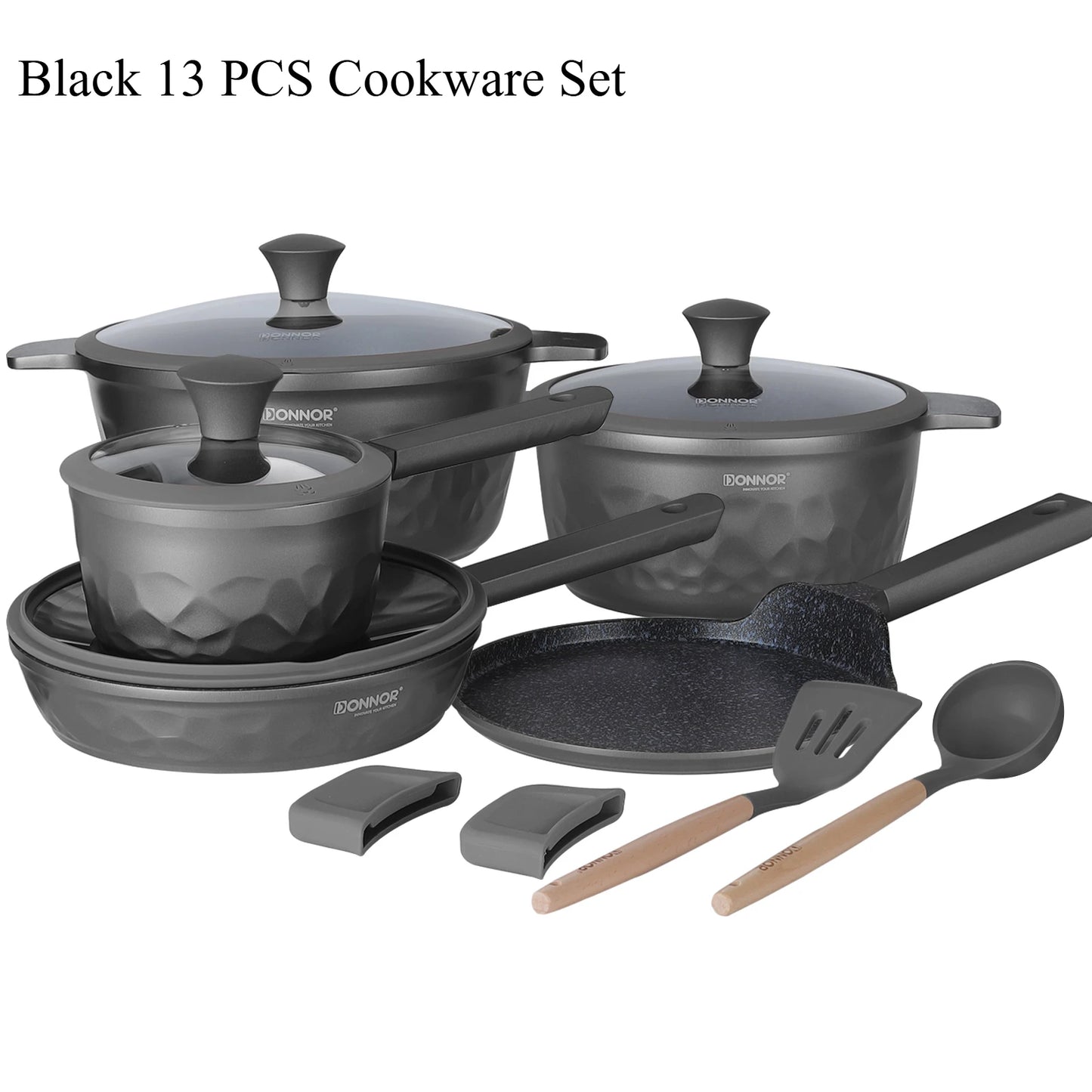 DONNOR 12 Pcs Non Stick Pots and Pans Set