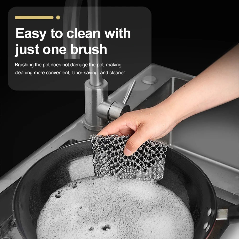 Cast Iron Cleaner Stainless Steel Pot Cleaning Scrubber