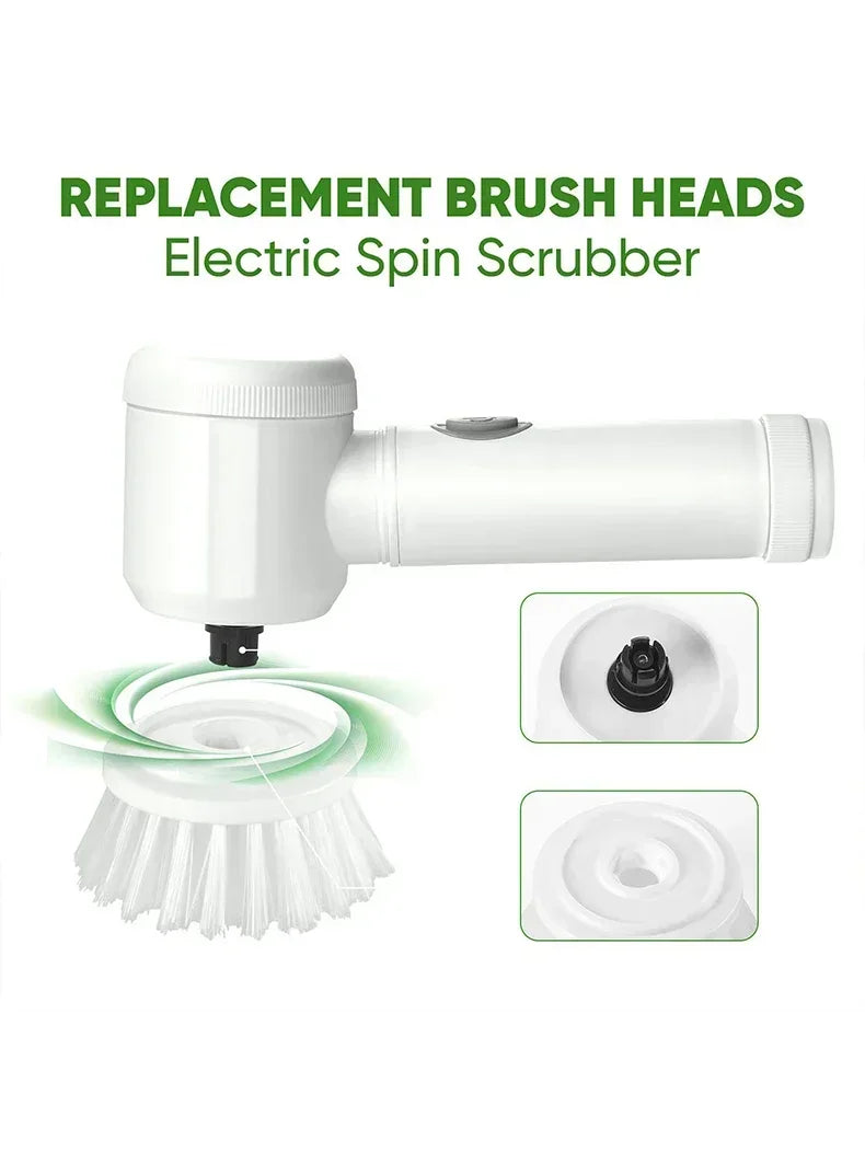Electric Spin Scrubber Cordless with 5 Replaceable Brush Heads