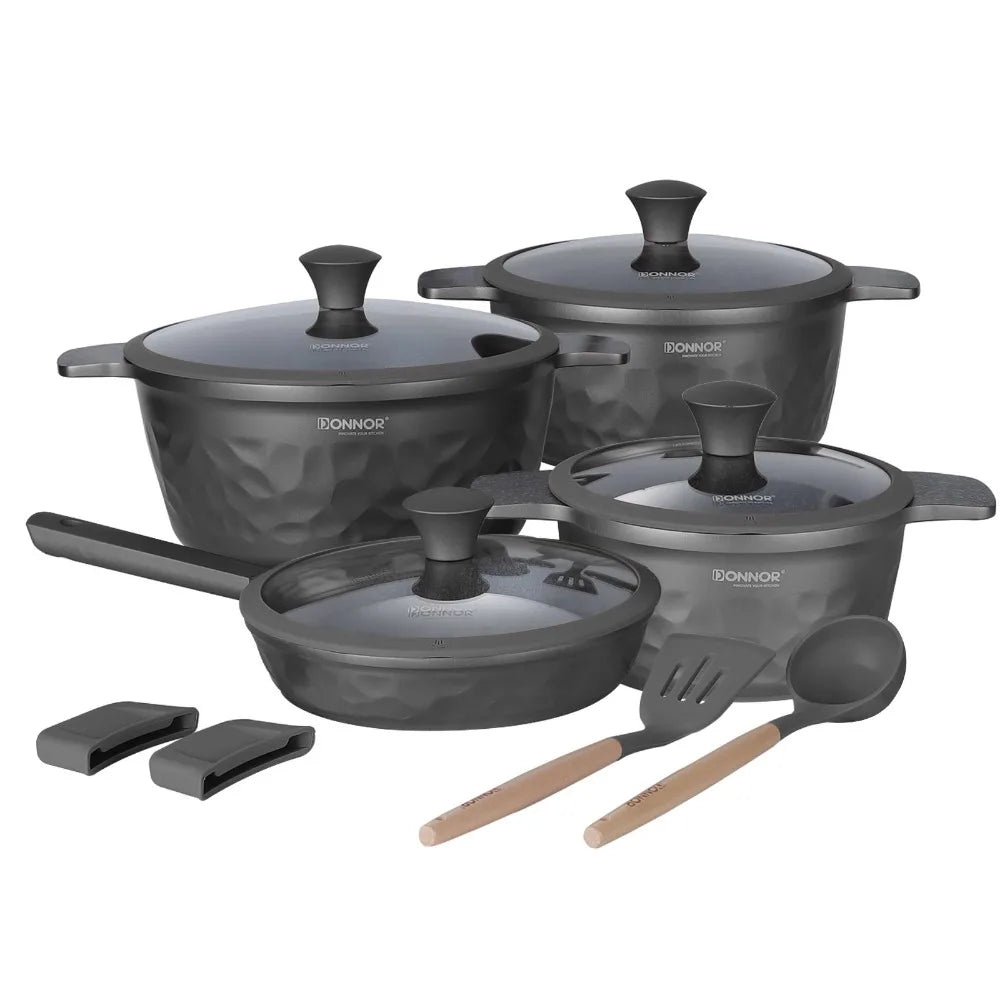 DONNOR 12 Pcs Non Stick Pots and Pans Set