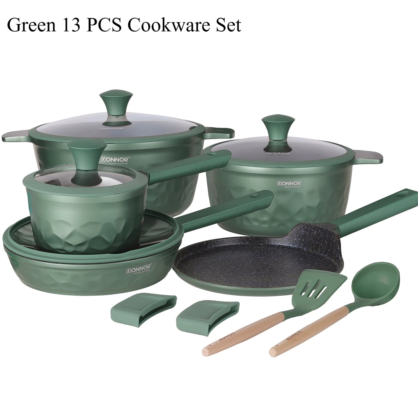 DONNOR 12 Pcs Non Stick Pots and Pans Set