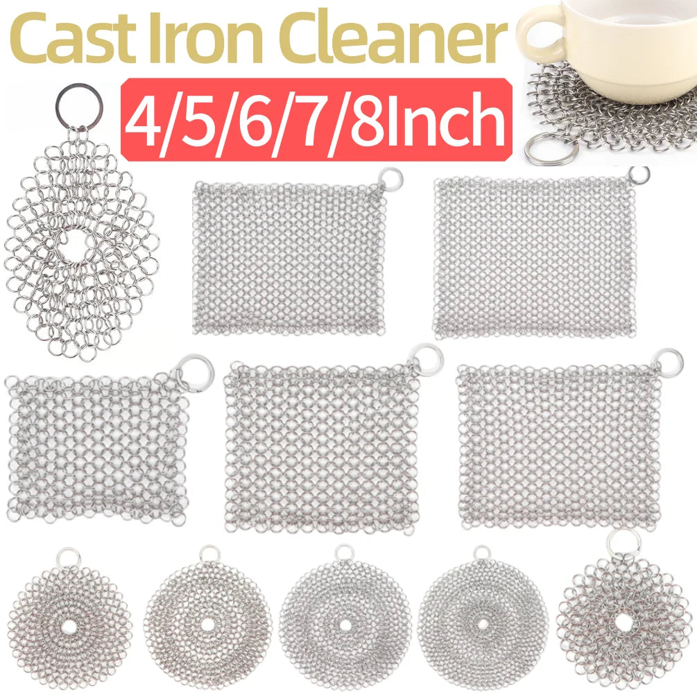 Cast Iron Cleaner Stainless Steel Pot Cleaning Scrubber