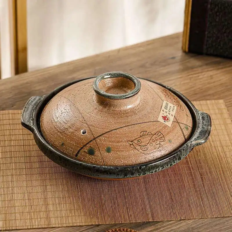 Japanese Clay Casserole Stew Pot