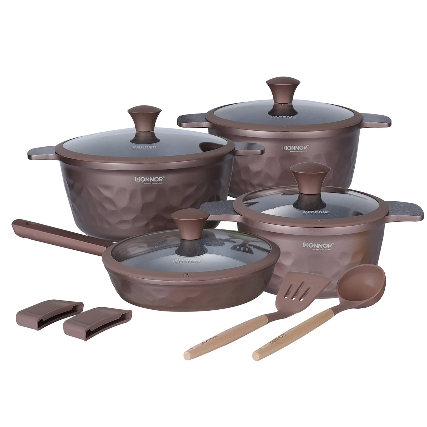 DONNOR 12 Pcs Non Stick Pots and Pans Set