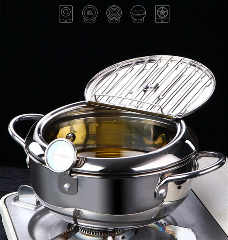 Tempura Fryer with a Thermometer