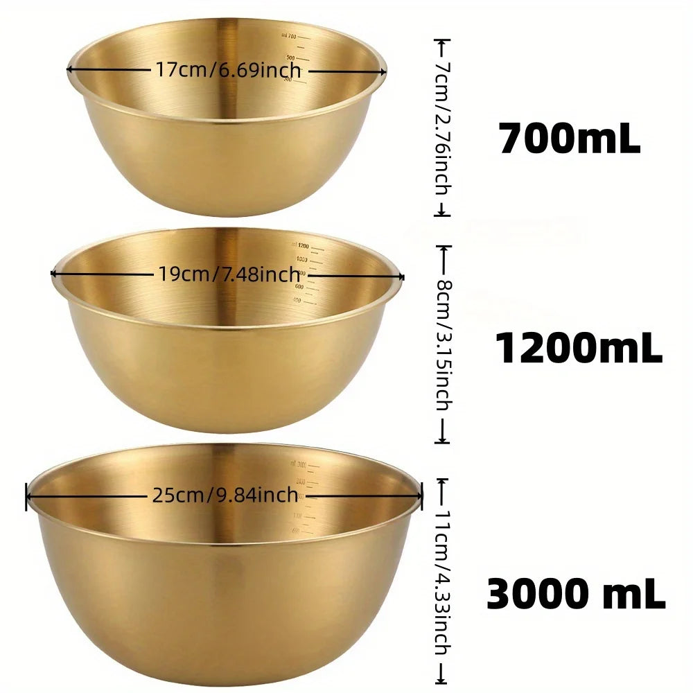 3pcs Stainless Steel Mixing Bowls Set