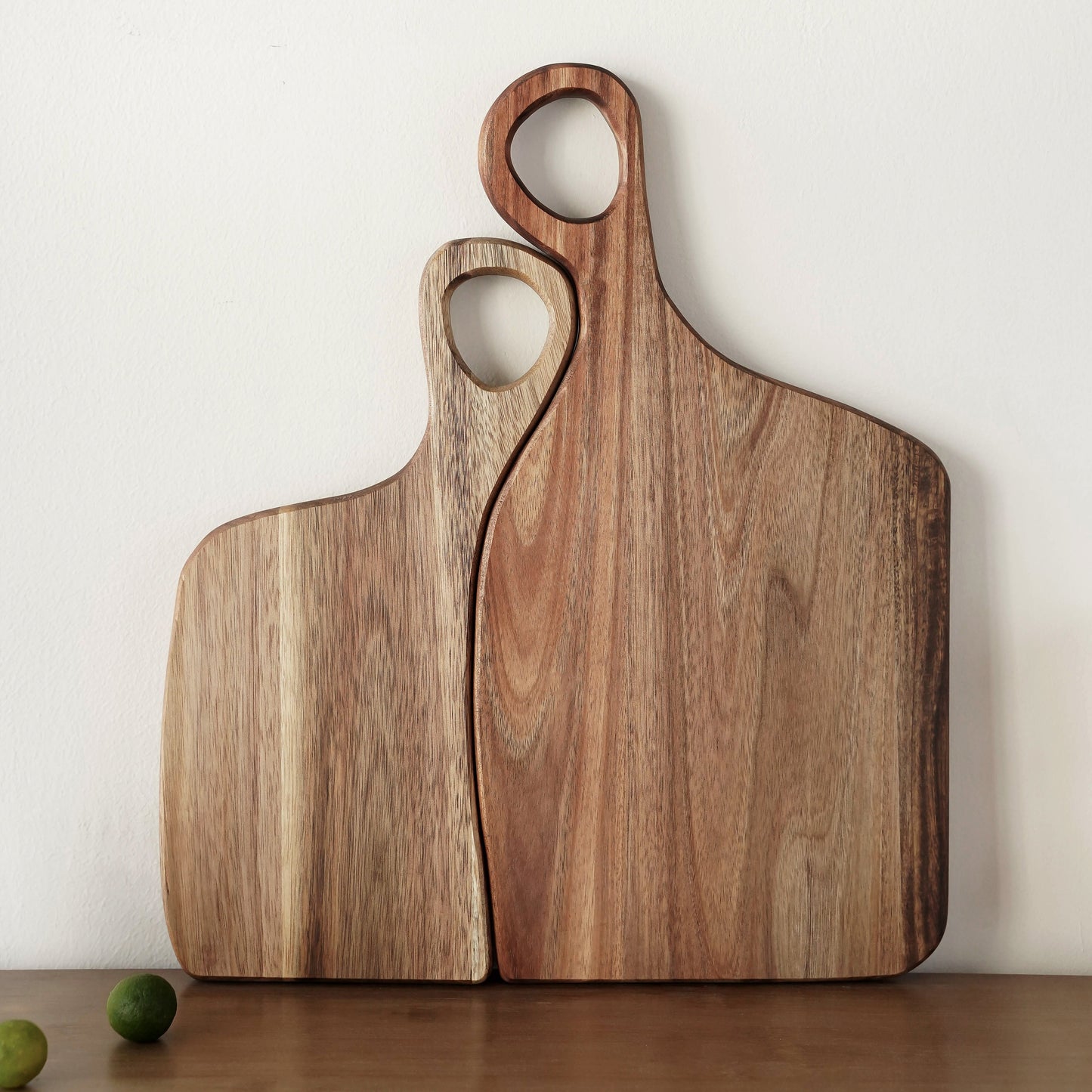 1PC Acacia Wood Couple Cutting Board