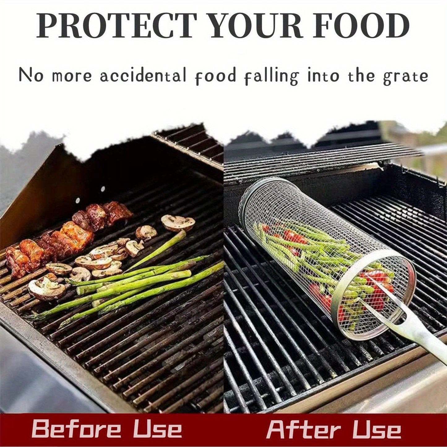 BBQ Rolling Grill Basket