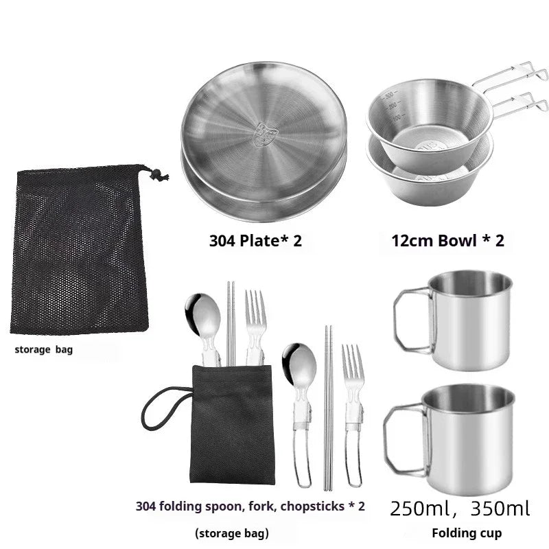 12 Piece Set Camping Tableware