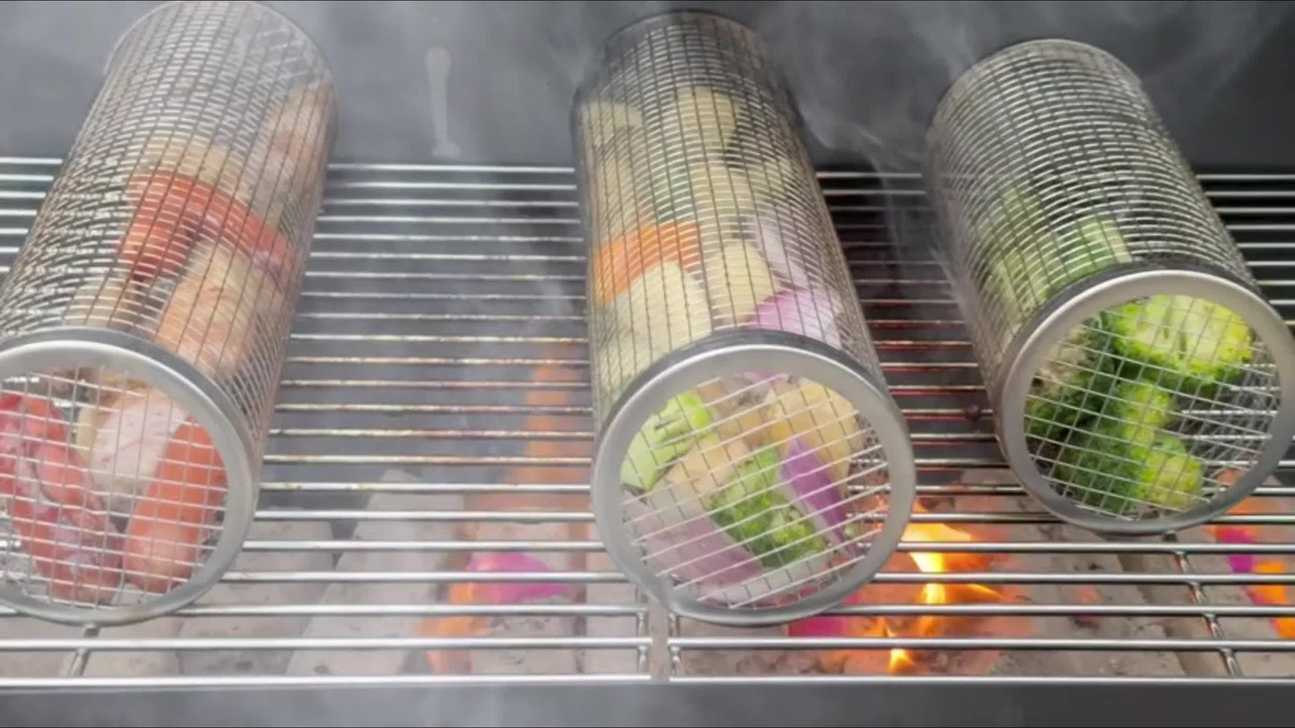BBQ Rolling Grill Basket